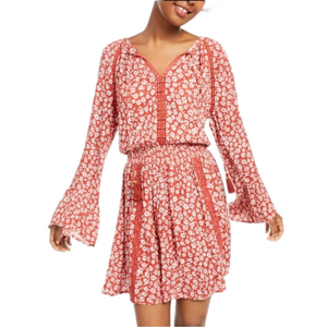 American Rag floral print boho dress long sleeve size medium M NWT